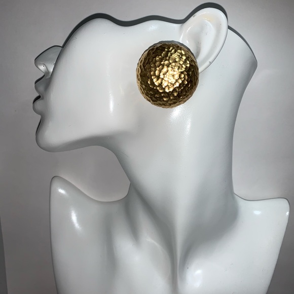 CHRISTIAN DIOR hand hammered 14k gold plated clips - Picture 8 of 8